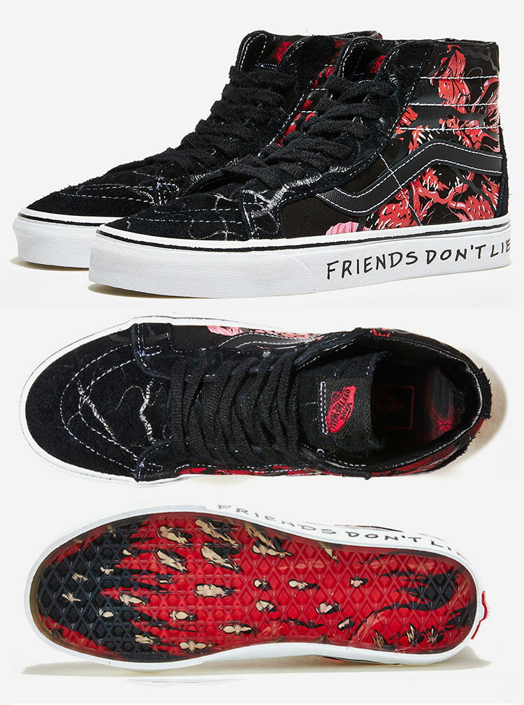 VANS バンズ スニーカー SK8-HI REISSUE Stranger Things VN0A2XSBY09 スケートハイ リシュー ストレンジャーシングス コラボ BLACK RED スケハイ ハイカット ハイカットスニーカー コラボスニーカー ブラック レッド シューズ メンズ レディース【中古】未使用品