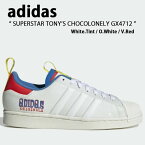 adidas Originals アディダス オリジナルス スニーカー SUPERSTAR TONY’S CHOCOLONELY スーパースター トニーズチョコロンリー GX4712 LRE28 WHITE RED ホワイト レッド メンズ レディース【中古】未使用品