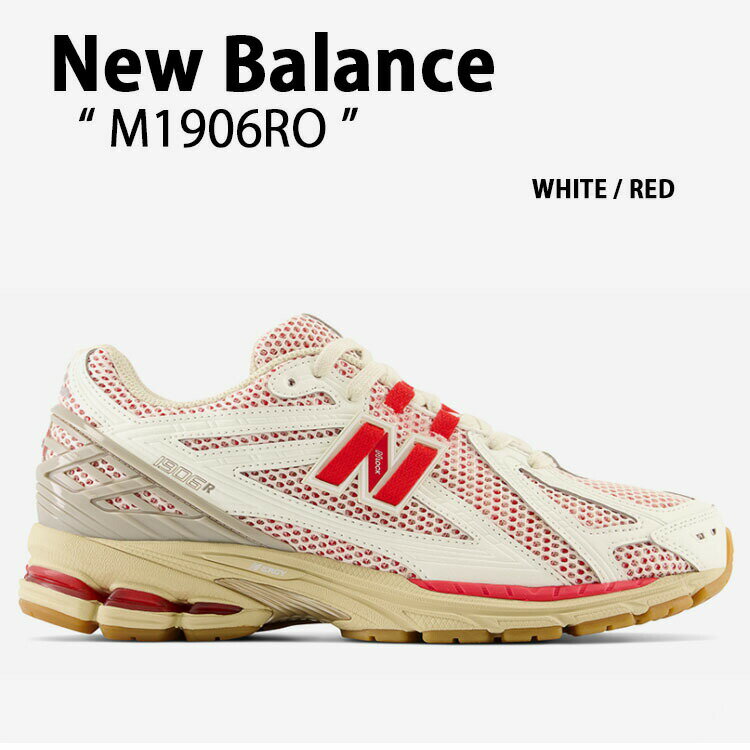 New Balance ニューバランス スニーカー M1906 M1906RO WHITE RED シューズ メッシュ ホワイト レッド ランニングシューズ メンズ レディース【中古】未使用品