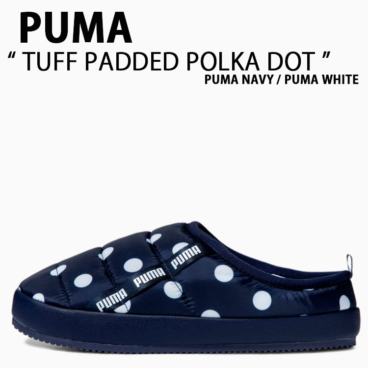 PUMA プーマ ミュール TUFF PADDED POLKA DOT NAVY 39219202 タフ パデット ポルカ ドット スリッポン シューズ サンダル スリッパ 上履き 外履き 会社用 学校用 メンズ レディース 男性用 女性用【中古】未使用品