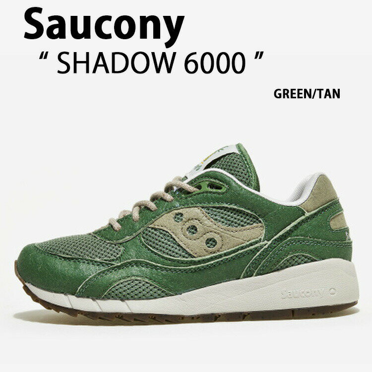 Saucony サッカニー スニーカー SAHDOW 6000 S70639-1 GREEN TAN シューズ シャドー6000 レザー メンズ レディース 男性用 女性用【中古】未使用品