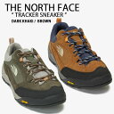 THE NORTH FACE ノースフェイス スニーカー TRACKER シューズ トレッカー DARK KHAKI BROWN マウンテンシューズ マウンテンスニーカー レザー 本革 ダークカーキ ブラウン ロゴ ストリート NS91N54B NS91N54D【中古】未使用品