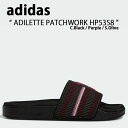 adidas Originals AfB_X IWiX T_ Xbp ADILETTE PATCHWORK SLIDES HP5358 CBLACK/PURPLE/SHAOLI AfBb^ pb`[N T_ Black ubN XChT_yÁzgpi