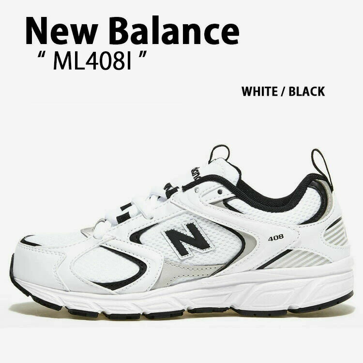 New Balance ニューバランス スニーカー ML408I NEWBALANCE ML408 WHITE BLACK シューズ ホワイト ブラック ダッドシューズ メンズ レディース【中古】未使用品