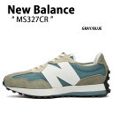 New Balance ニューバランス スニーカー 327 MS327CR GRAY BLUE シューズ グレー ブルー スエード メンズ レディース 男性用 女性用【中古】未使用品