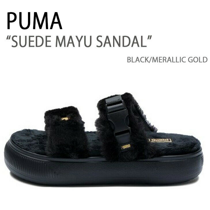 PUMA プーマ サンダル SUEDE MAYU SANDAL BLACK MERALLIC GOLD シューズ レディー...