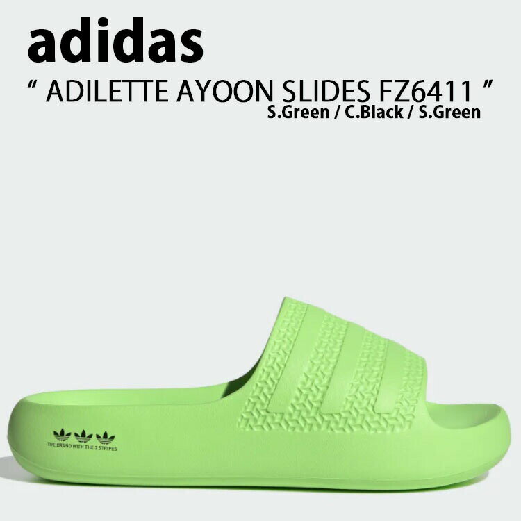 adidas Originals アディダス オリジナルス サンダル スリッパ ADILETTE AYOON SLIDES GV9536 アディレッタ アユーン Green Black グリーン ブラック スライドサンダル シャワーサンダル シューズ レディース 【中古】未使用品