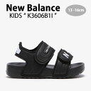 New Balance ニューバランス キッズ サンダル NewBalance 3606 BLACK キッズシューズ ブラック ベルクロ K3606B1I ベビー用 キッズ用 子供用【中古】未使用品