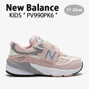 New Balance ニューバランス キッズ スニーカー NewBalance 990 PINK キッズシューズ ピンク グレー ベルクロ PV990PK6 ベビー用 キッズ用 ジュニア用 子供用【中古】未使用品