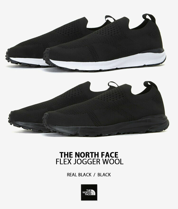 THE NORTH FACE ノースフェイス モックシューズ FLEX JOGGER WOOL フレックスジョガー スニーカー スリッポン BLACK ニットシューズ シューズ ランニングシューズ モック メンズ レディース NS93P03A/B【中古】未使用品 2