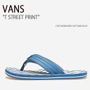 VANS バンズ サンダル T STREET PRINT CHECKERBOARD CAPTAINS BLUE VN0A38DIZR8 Tストリートプリント メ...