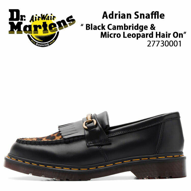 Dr.Martens ドクターマーチン レザーシューズ Adrian Snaffle Black Cambridge Micro Leopard Hair On 27730001 ラバーソール メンズ レディース 男性用 女性用 男女共用【中古】未使用品