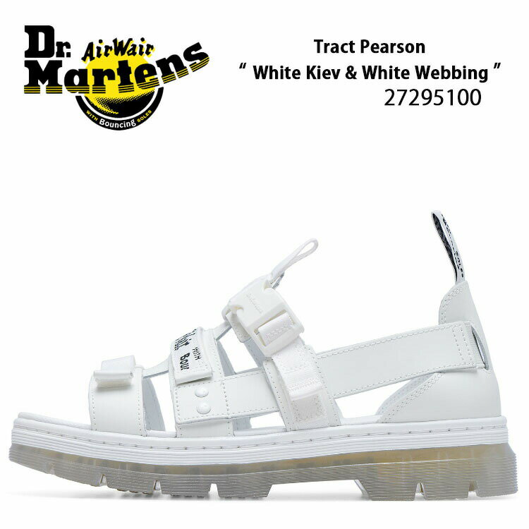 Dr.Martens ドクターマーチン サンダル ストラップサンダル Pearson White Kiev & White Webbing 27295100 ペアソン ホワイト レザーサンダル ラバーソール サイズ調整 メンズ 男性用【中古】未使用品