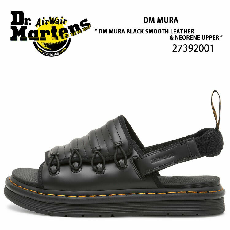 Dr.Martens ドクターマーチン サンダル レザーサンダル 27392001 DM MURA BLACK SMOOTH LEATHER & NEOPRENE UPPER BLACK ブラック コンフォート サンダル ラバーソール メンズ レディース 男女共用 男性用 女性用【中古】未使用品