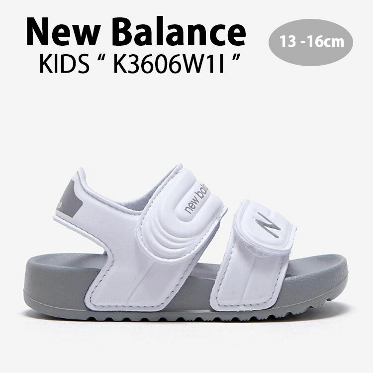 New Balance ニューバランス キッズ サンダル NewBalance 3606 WHITE キッズシューズ ホワイト グレー ベルクロ K3606W1I ベビー用 キッズ用 子供用【中古】未使用品