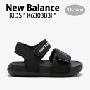 New Balance ニューバランス キッズ サンダル NewBalance 6303 BLACK キッズシューズ ブラック ベルクロ K6303B3I ベビー用 キッズ用 ジュニア用 子供用【中古】未使用品