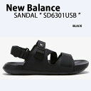 New Balance ニューバランス サンダル SD6301USB BLACK スポーツサンダル ウォーターサンダル スポサン ブラック サイズ調整 軽量 ベルクロ メンズ レディース【中古】未使用品