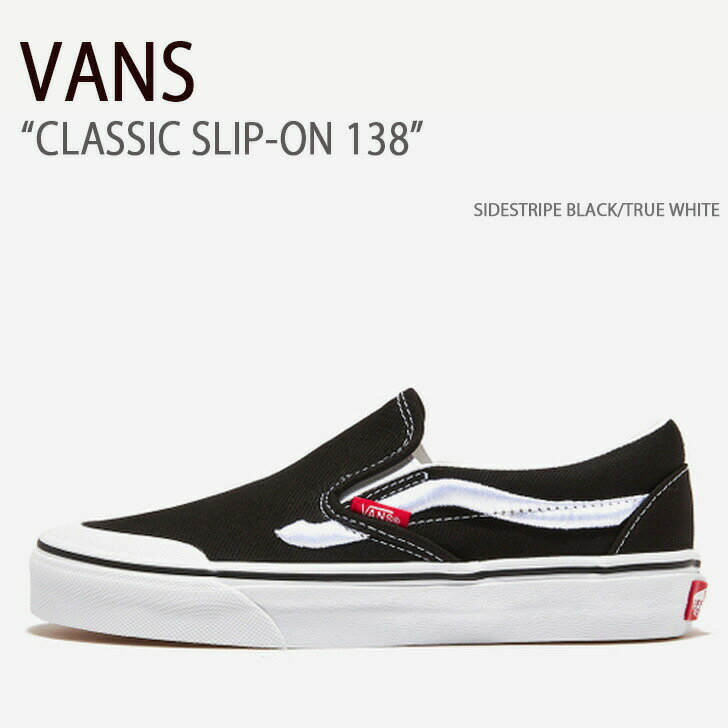 VANS oY Xj[J[ CLASSIC SLIP-ON 138 SIDESTRIPE BLACK TRUE WHITE VN000BW36BT NVbNXb|138 TChXgCvubN gD[zCg Y fB[X jp pyÁzgpi