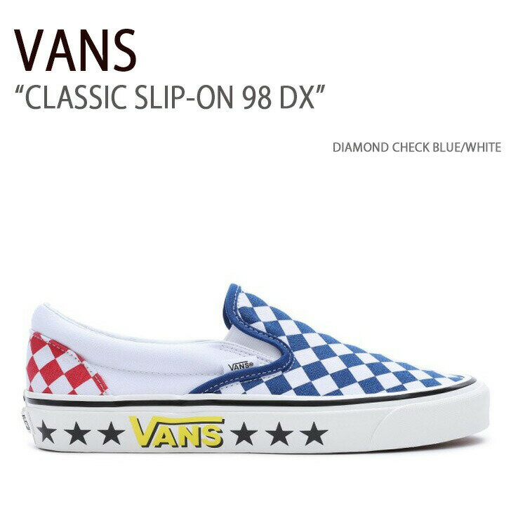 VANS oY Xj[J[ CLASSIC SLIP-ON 98 DX DIAMOND CHECK BLUE WHITE VN0A7Q58Y6Z NVbNXb| u[ zCg Y fB[X jp pyÁzgpi