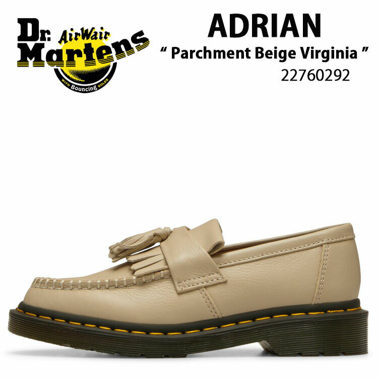 Dr.Martens ドクターマーチン ローファー タッセルシューズ Adrian Parchment Beige Virginia 22760292 エイドリアン ローファー ベージュ レディース 女性用【中古】未使用品