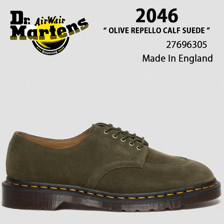 Dr.Martens ドクターマーチン シューズ 2046 SUEDE SHOES 27696305 OLIVE REPELLO CALF SUEDE スウェードシューズ オリーブ カーキ Made In England メンズ レディース 男性用 女性用 男女兼用【中古】未使用品