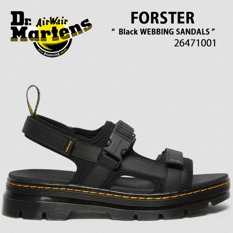 Dr.Martens ドクターマーチン サンダル FORSTER WEBBING SANDALS 26471001 コンフォートサンダル レザー BLACK ブラック メンズ レディース 男性用 女性用 男女共用【中古】未使用品