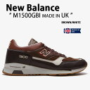 New Balance ニューバランス スニーカー M1500GBI BROWN WHITE MADE IN UK シューズ スウェード レザー 本革 ブラウン ベージュ NEWBALANCE1500 ニューバランス1500 メンズ【中古】未使用品