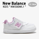 New Balance ニューバランス キッズ スニーカー NewBalance 300 WHITE キッズシューズ ホワイト ピンク ベルクロ NW300WL...