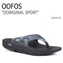 OOFOS ウーフォス サンダル OORIGINAL SPORT GRAPHITE 一体型サンダル 一体形成 ビーチサンダル シューズ メンズ 男性用