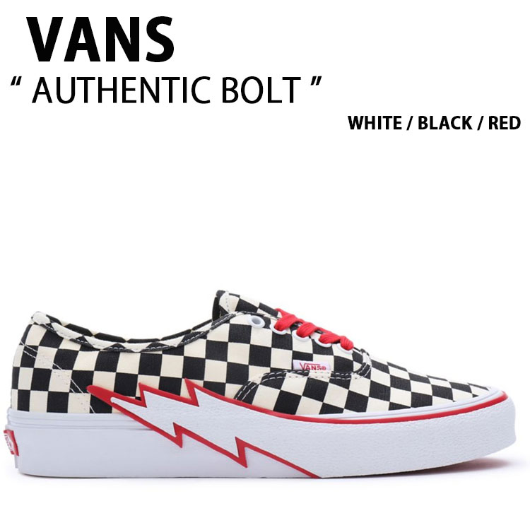 VANS バンズ スニーカー AUTHENTIC BOLT CHECKERBOARD VN000BWCCKK オーセンティック ボルト チェッカーボード ホワイト ブラック レッド メンズ レディース 男性用 女性用【中古】未使用品