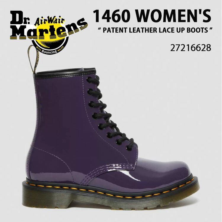 Dr.Martens ドクターマーチン 8ホールブーツ レザー 1460 Women 039 s Patent Leather Lace Up Boots 27216628 BLACKCURRANT LUCIDO PATENT LAMPER パープル シューズ レディース 女性用【中古】未使用品