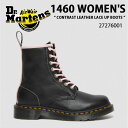 Dr.Martens ドクターマーチン ブーツ 8ホール レザー 1460 WOMEN'S CONTRAST LEATHER LACE UP BOOTS 27276001 BLACK + PINK VIRGINIA レザー レースアップブーツ ブラック ピンク シューズ レディース 女性用【中古】未使用品