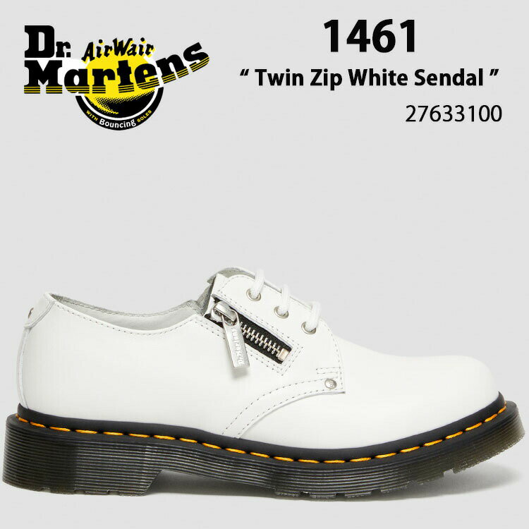 ドクターマーチン レザーシューズ 3ホール ジッパー シューズ 27633100 商品名：Dr.Martens 1461 Twin Zip White Sendal 3EYE 27633100 ドクターマーチン ホワイトレザー シューズ WHITE 1961年4月1日に誕生し、この日がネーミングの元になった(1461 3ホールシューズ)数十年にわたってドクターマーチンのアイコン的存在であり続けている人気のファッションアイテム。 White Smoothが登場。 ドクターマーチンのDNAであるイエローウェルトステッチと厚底のプラットフォームソールを備えて現代的でファッション性の高い3ホールシューズ。 Color：WHITE ブランド・メーカー：Dr.Martens 素材：レザー etc... サイズ：22cm〜25cm ・注意事項：モニターの発色具合により色合いが異なる場合がございます ※ご注意（ご購入の前にご一読下さい。）※ ・当ショップはWEB販売店になっており、メ-カ-等の海外倉庫と共通在庫での販売 を行なっておりますので、お取り寄せに約7-14日お時間をいただく商品がございます。 つきましては、購入後に指定頂きました日時に間に合わせることができない事もございます。 また、WEB上で「在庫あり」になっている商品につきましても、倉庫での在庫管理で欠品となってしまう場合がございます。 在庫切れ・発送遅れ等のご連絡はメールで行っておりますので、予めご了承下さい。 （欠品の場合は迅速に返金手続きをさせて頂きます。） メールをお受け取り出来ます様確認頂ければ幸いでございます。 （本サイトからのメール送信されます。ドメイン設定の際はご注意下さい） ・取り寄せ商品を多数取り扱っている為、靴箱にはダメージや走り書きがあったりします。 商品にもよりますが、多くは海外輸入商品になるため日本販売のタグ等がついていない商品もございます。 商品に関しましては全て正規品ですので、ご安心ください。 ・検品は充分に行っておりますが、万が一商品にダメージ等発見しましたら当店までご連絡下さい。 （ご使用後の不備が発覚致しました場合は交換・返品等にはご対応いたしかねます） ご注文後(店舗からのご注文メール送信後)の、【ご注文キャンセル・ご交換/ご返品】には基本的に応じることが出来ません。 サイズ選択や商品詳細などで ご質問やご不明な点や商品のこだわりのある方は事前にお問い合わせ下さい。商品紹介 ドクターマーチン レザーシューズ 3ホール ジッパー シューズ 27633100 商品名：Dr.Martens 1461 Twin Zip White Sendal 3EYE 27633100 ドクターマーチン ホワイトレザー シューズ WHITE 1961年4月1日に誕生し、この日がネーミングの元になった(1461 3ホールシューズ)数十年にわたってドクターマーチンのアイコン的存在であり続けている人気のファッションアイテム。 White Smoothが登場。 ドクターマーチンのDNAであるイエローウェルトステッチと厚底のプラットフォームソールを備えて現代的でファッション性の高い3ホールシューズ。 Color：WHITE ブランド・メーカー：Dr.Martens 素材：レザー etc... サイズ：22cm〜25cm ・注意事項：モニターの発色具合により色合いが異なる場合がございます ※ご注意（ご購入の前にご一読下さい。）※ ・当ショップはWEB販売店になっており、メ-カ-等の海外倉庫と共通在庫での販売 を行なっておりますので、お取り寄せに約7-14日お時間をいただく商品がございます。 つきましては、購入後に指定頂きました日時に間に合わせることができない事もございます。 また、WEB上で「在庫あり」になっている商品につきましても、倉庫での在庫管理で欠品となってしまう場合がございます。 在庫切れ・発送遅れ等のご連絡はメールで行っておりますので、予めご了承下さい。 （欠品の場合は迅速に返金手続きをさせて頂きます。） メールをお受け取り出来ます様確認頂ければ幸いでございます。 （本サイトからのメール送信されます。ドメイン設定の際はご注意下さい） ・取り寄せ商品を多数取り扱っている為、靴箱にはダメージや走り書きがあったりします。 商品にもよりますが、多くは海外輸入商品になるため日本販売のタグ等がついていない商品もございます。 商品に関しましては全て正規品ですので、ご安心ください。 ・検品は充分に行っておりますが、万が一商品にダメージ等発見しましたら当店までご連絡下さい。 （ご使用後の不備が発覚致しました場合は交換・返品等にはご対応いたしかねます） ご注文後(店舗からのご注文メール送信後)の、【ご注文キャンセル・ご交換/ご返品】には基本的に応じることが出来ません。 サイズ選択や商品詳細などで ご質問やご不明な点や商品のこだわりのある方は事前にお問い合わせ下さい。