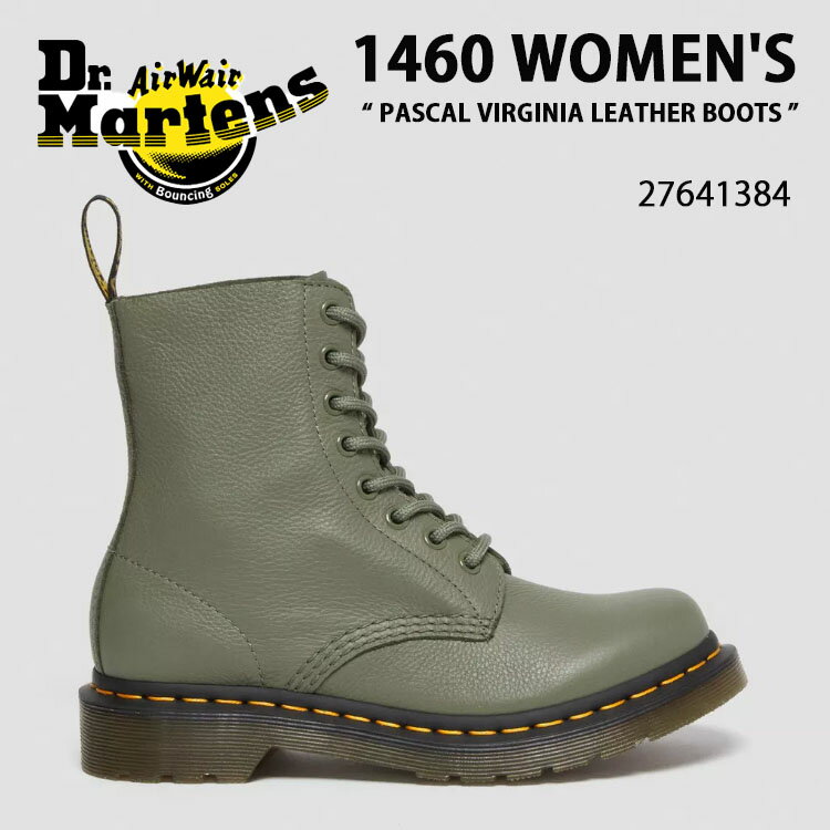 Dr.Martens ドクターマーチン 8ホールブーツ レザー 1460 WOMEN'S PASCAL VIRGINIA LEATHER BOOTS 27641384 KHAKI GREEN VIRGINIA パスカル ヴァージニア レザー ブーツ カーキ グリーン シューズ レディース 女性用未使用品