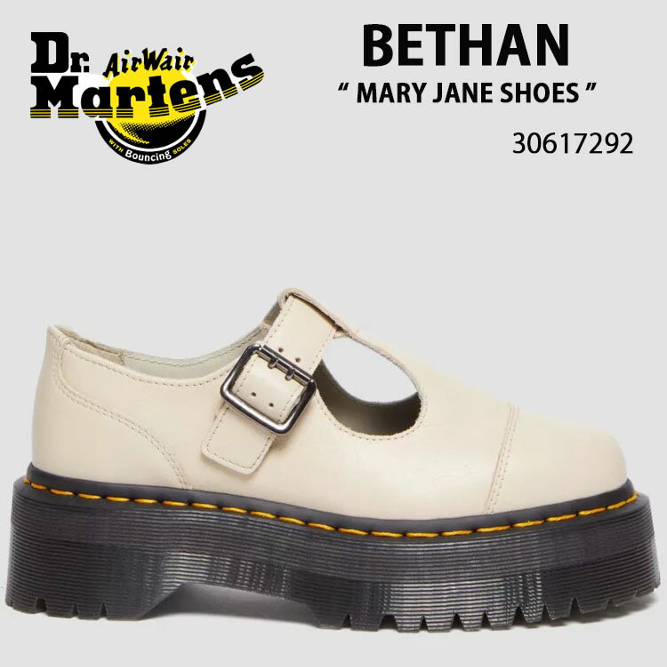 Dr.Martens ドクターマーチン レザーシューズ BETHAN PISA LEATHER PLATFORM MARY JANE SHOES 30617292 PARCHMENT BEIGE PISA ピサレザー メリージェーン 厚底 シューズ ベージュ レディース 女性用【中古】未使用品