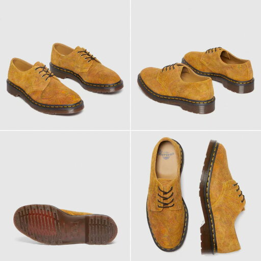 Dr.Martens ドクターマーチン SMITH 4 ホール シューズ SMITHS MARBLED SUEDE SHOES 30630295 BROWN+MUSTARD MARBLED HAIRY SUEDE スミス スウェード スエード ブラウン マスタード メンズ 男性用【中古】未使用品