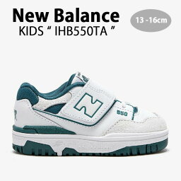 New Balance ニューバランス キッズ スニーカー NewBalance 550 GREEN キッズシューズ グリーン ホワイト ベルクロ IHB550TA ベビー用 キッズ用 子供用【中古】未使用品