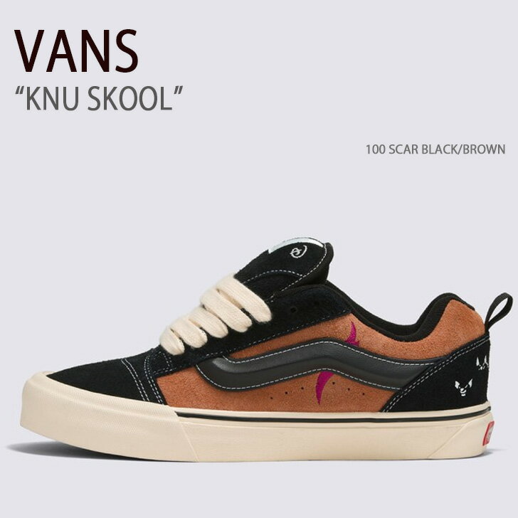 VANS バンズ スニーカー KNU SKOOL DISNEY 100 SCAR BLACK BROWN VN0009QCYS8 ニュースクール ディズニー100周年スカーブラック ブラウン メンズ レディース 男性用 女性用【中古】未使用品