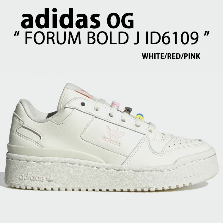 adidas originals アディダス レディース スニーカー FORUM LOW J ID6109 厚底 フォールロー ジュニア WHITE RED PINK シューズ シュージュエル 厚底シューズ ジュニア用【中古】未使用品