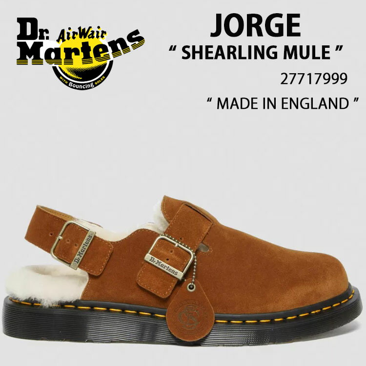 Dr.Martens ドクターマーチン サンダル ミュール ストラップサンダル JORGE SHEARLING MULE MADE IN ENGLAND 27717999 BROWN REPELLO CALF SUEDE ジョージ ストラップ レザーシューズ メンズ 男性用【中古】未使用品