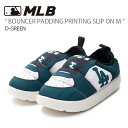 MLB エムエルビー スリッポン MLB BOUNCER PADDING PRINTING SLIP ON M D-GREEN バウンサー パディング プリンティング スリップ オン シューズ ダウンライク LA ロサンゼルス ドジャース グリーン メンズ レディース 男性用 女性用 3AWBPSP36-07GND【中古】未使用品