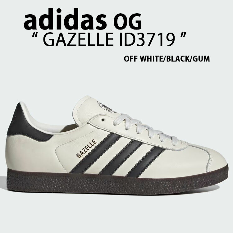 adidas originals アディダス スニーカー GAZELLE ID3719 OFFWHITE BLACK GUM ガゼル シューズ レザー 本革 オフホワイト ブラック ガムソール メンズ レディース【中古】未使用品