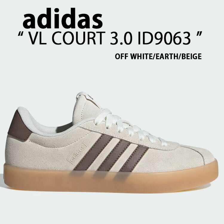 adidas アディダス スニーカー VL COURT 3.0 ID9063コート OFFWHITE EARTH BEIGE シューズ スエード スウェード スケートシューズ オフホワイト アース ベージュ メンズ レディース未使用品