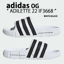 adidas originals アディダス サンダル ADILETTE 22 SLIDE SANDAL WHITE BLACK ストライプ IF3668 アデ...