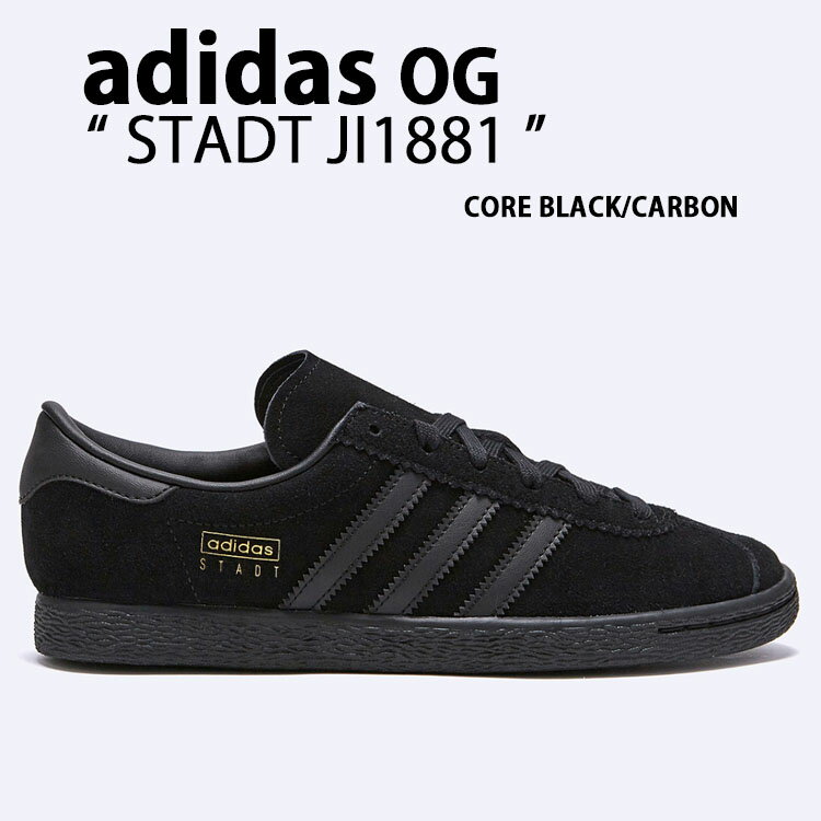 adidas Originals アディダス オリジナルス スニーカー STADT シュタット JI1881 CORE BLACK CARBON スリーストライプ シューズ スエード レザー コアブラック カーボン クラシック メンズ レディース未使用品