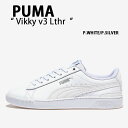 PUMA プーマ スニーカー Vikky v3 Lthr ビッキー v3 レザー PUMA WHITE PUMA SILVER PKI38311502 ホワイト シルバー レディース メンズ【中古】未使用品