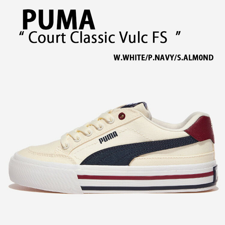 PUMA プーマ スニーカーCourt Classic Vulc FS WARM WHITE PUMA NAVY SUGARED ALM0ND PKI39635301 ウォームホワイト プーマネイビー シュガードアーモンド【中古】未使用品