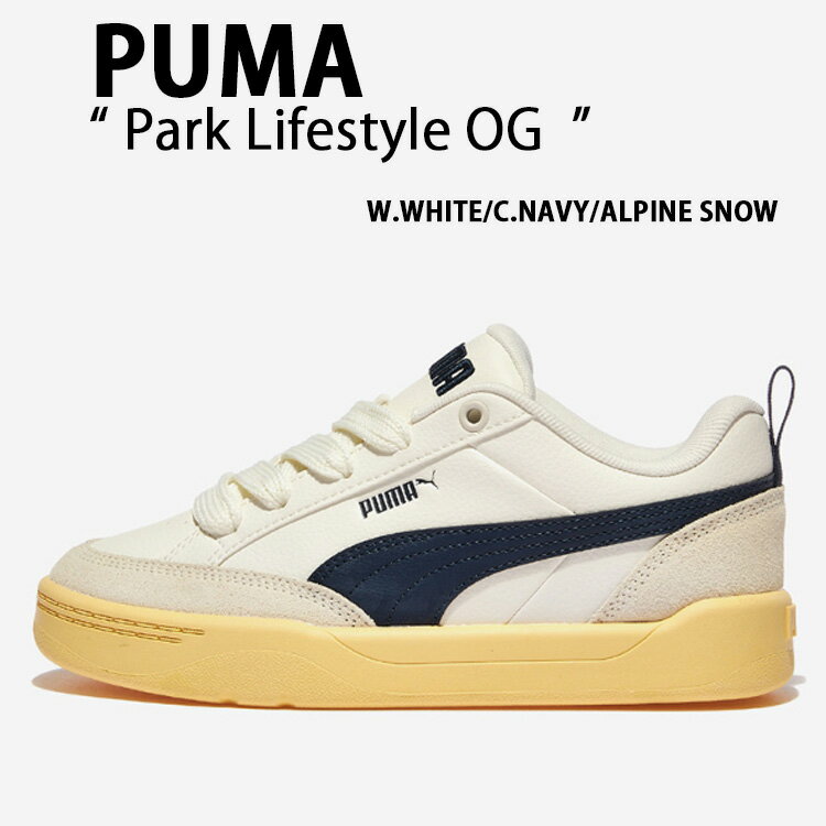 PUMA プーマ スニーカーPark Lifestyle OG WARM WHITE CLUB NAVY ALPINE SNOW PKI39726203 ウォームホワイト クラブネイビー アルペンスノー レディース メンズ【中古】未使用品