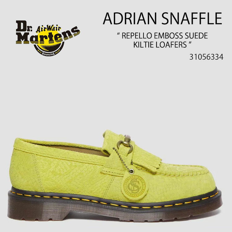 Dr.Martens ドクターマーチン スエードレザー ローファーシューズ ADRIAN SNAFFLE REPELLO EMBOSS SUEDE KILTIE LOAFERS 31056334 MOSS GREEN ラバーソール メンズ レディース 男性用 女性用【中古】未使用品