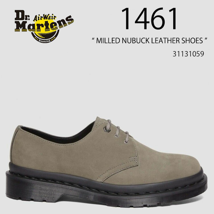 Dr.Martens ドクターマーチン レザーシューズ 1461 Nickel Grey Milled Nubuck Wp Milled Nubuck Oxford Shoes 31131059 3ホール ヌバック オックスフォード シューズ グレー メンズ レディース 男性用 女性用 男女兼用【中古】未使用品